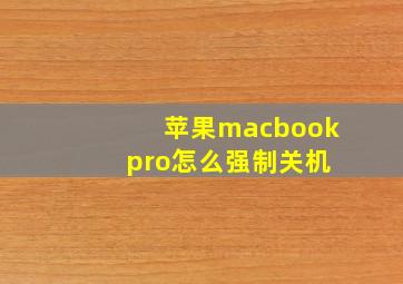 苹果macbook pro怎么强制关机